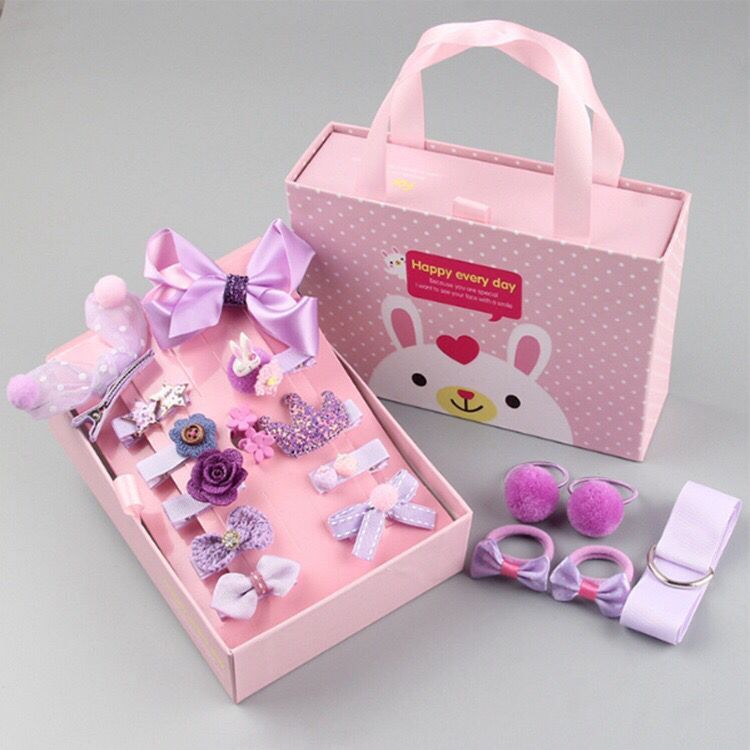 lovely Princess Kids Hair Clips 18pcs/set with gift box packaging