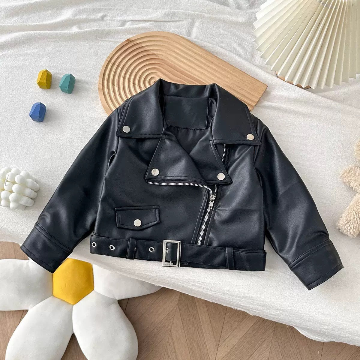 Girls' Leather Jackets 2025 Spring & Fall New Fashion Jackets Baby Girl's Fashionable Tops Cross-Border Dropshipping
