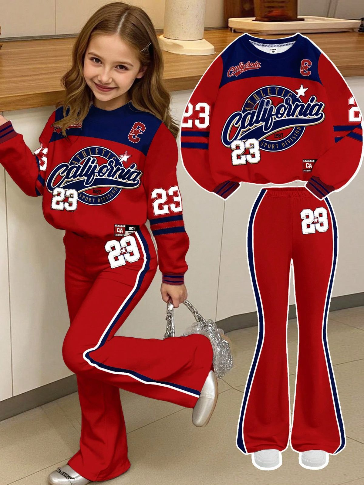 2026 New Children's Clothing Set That Can Also Be Worn by Adults, Youthful Trendy Fashion Long-Sleeve and Long-Pants Set