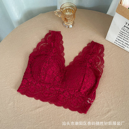 Lace Sexy Bras For Women Tube Top Gathering Bra