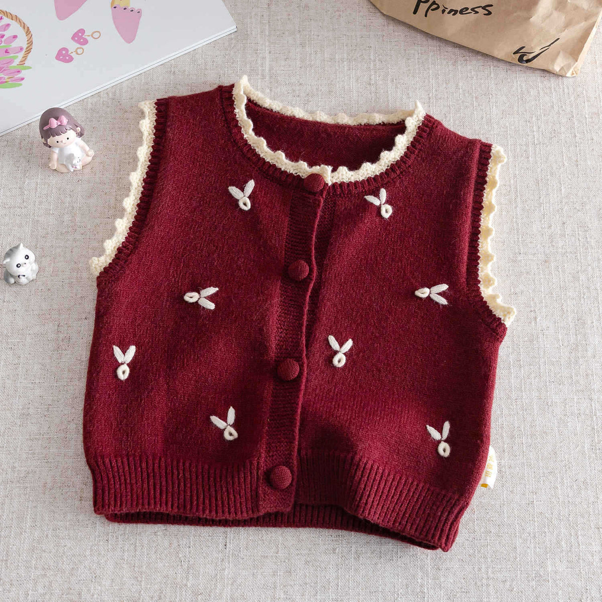 Children's Vest Autumn Clothing 2026 New Style Girls' Fashionable Outerwear Vest Baby Autumn and Winter Knitted Sleeveless Jacket Toddler Clothing