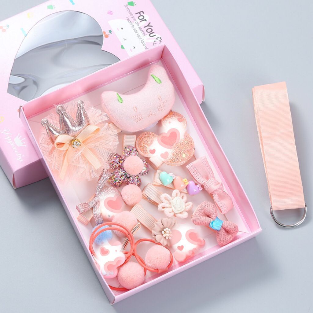lovely Princess Kids Hair Clips 18pcs/set with gift box packaging