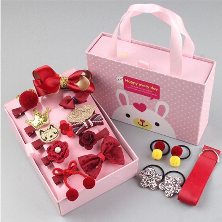 lovely Princess Kids Hair Clips 18pcs/set with gift box packaging