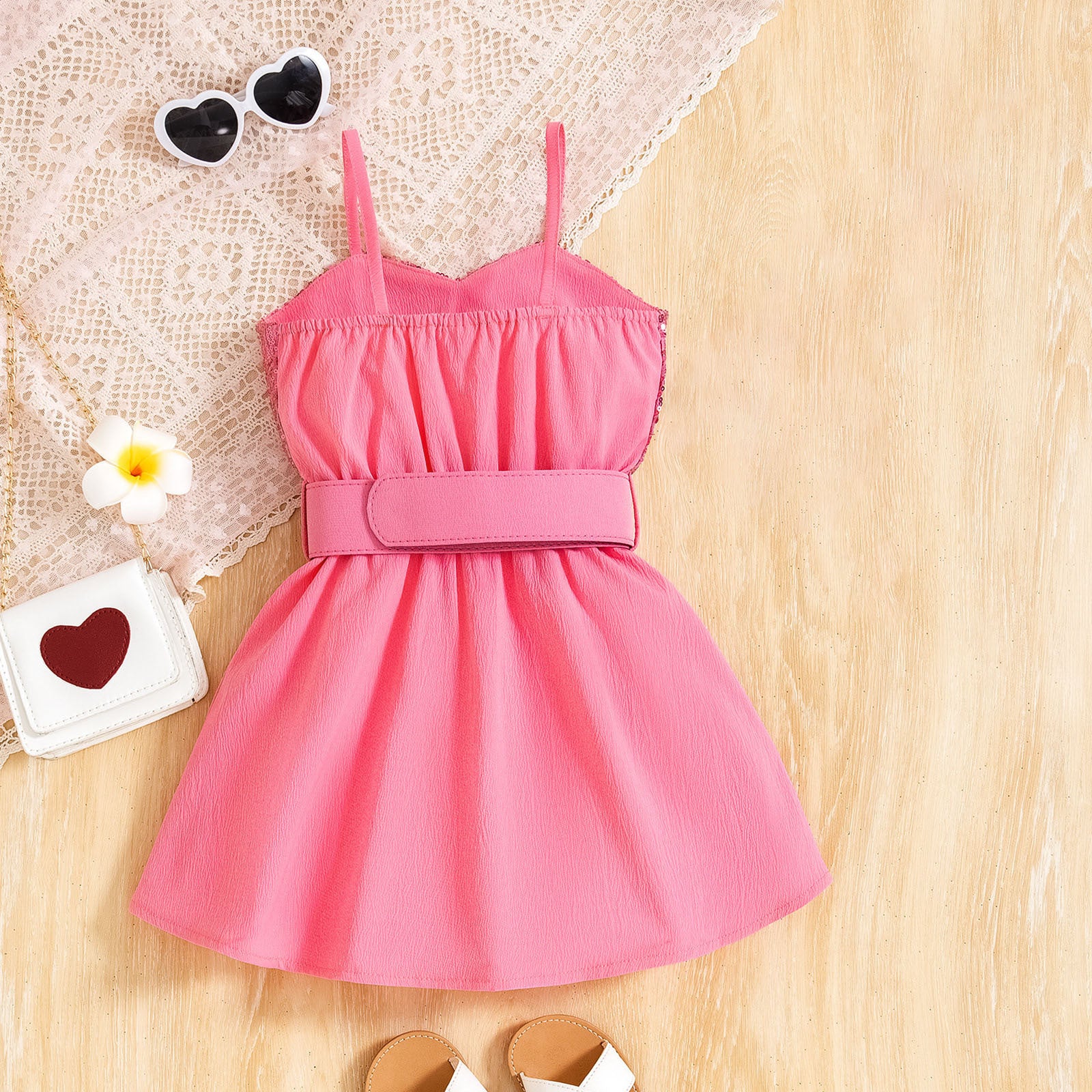 summer girls dress for small and medium-sized children with suspenders