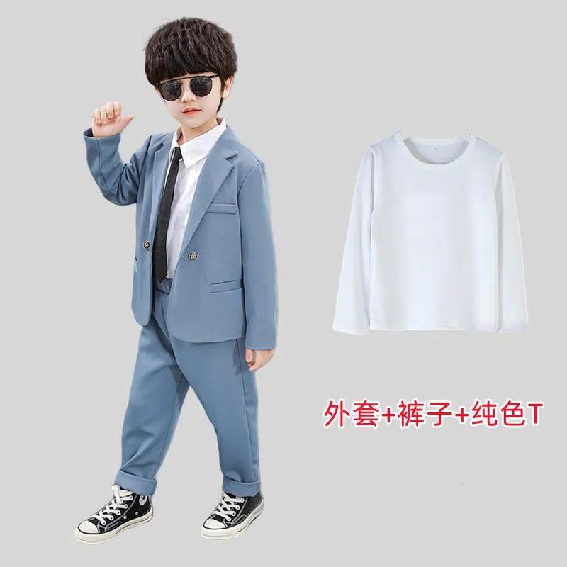 Boys' Suit suit Baby Autumn Western Style Korean Style Small Suit British Style Casual Handsome Flower Girl Host Dress