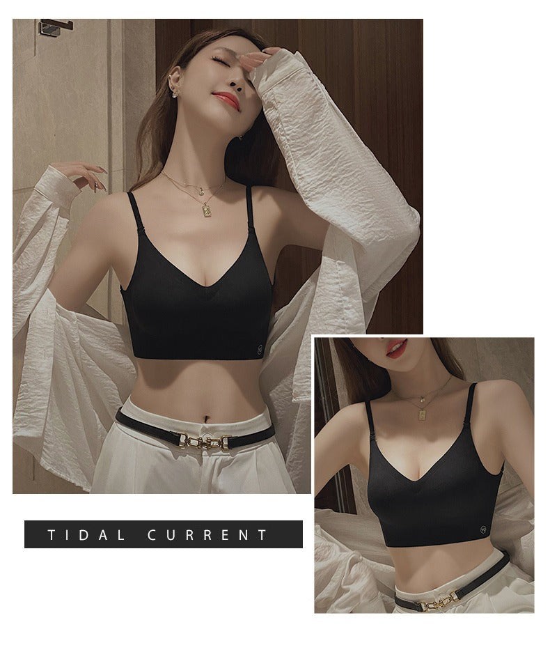 U-shaped beautiful back underwear for women with small chest gathered