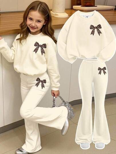 2026 New Children's Clothing Set That Can Also Be Worn by Adults, Youthful Trendy Fashion Long-Sleeve and Long-Pants Set