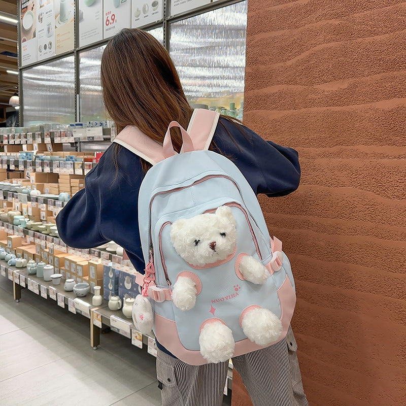 Cute Bear Schoolbag Junior High School College Backpack