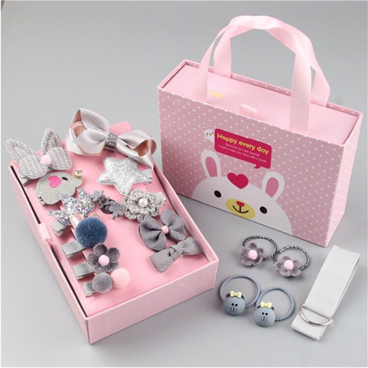lovely Princess Kids Hair Clips 18pcs/set with gift box packaging