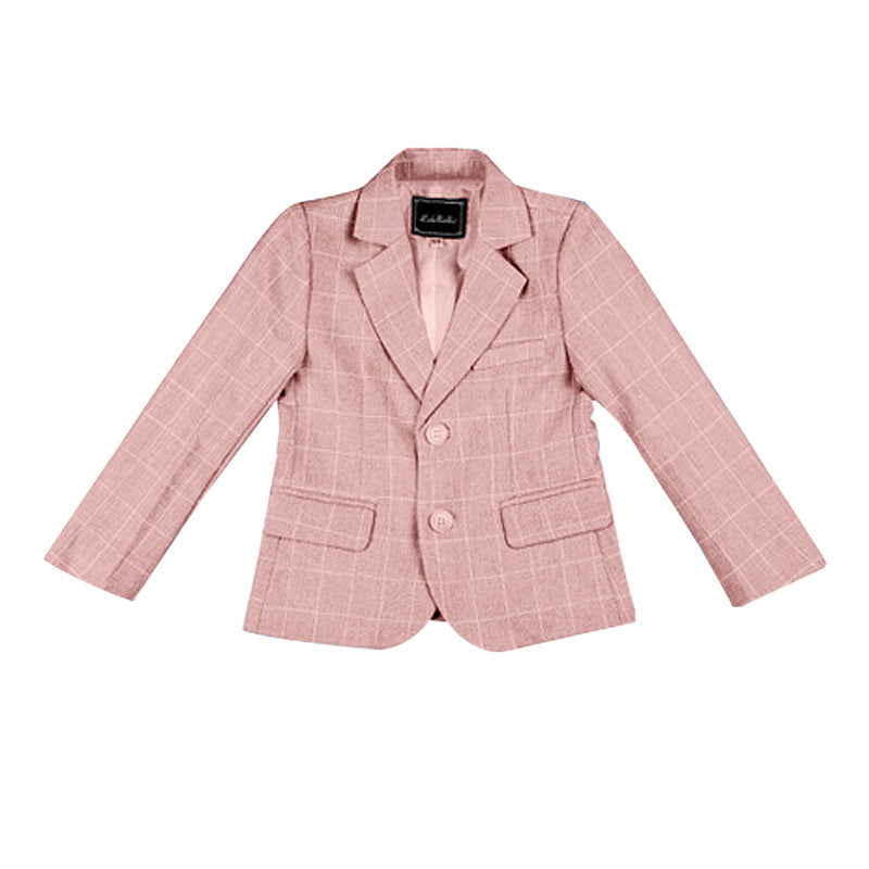 Children's dress spring new British Plaid small suit boy gentleman piano host performance costume suit generation