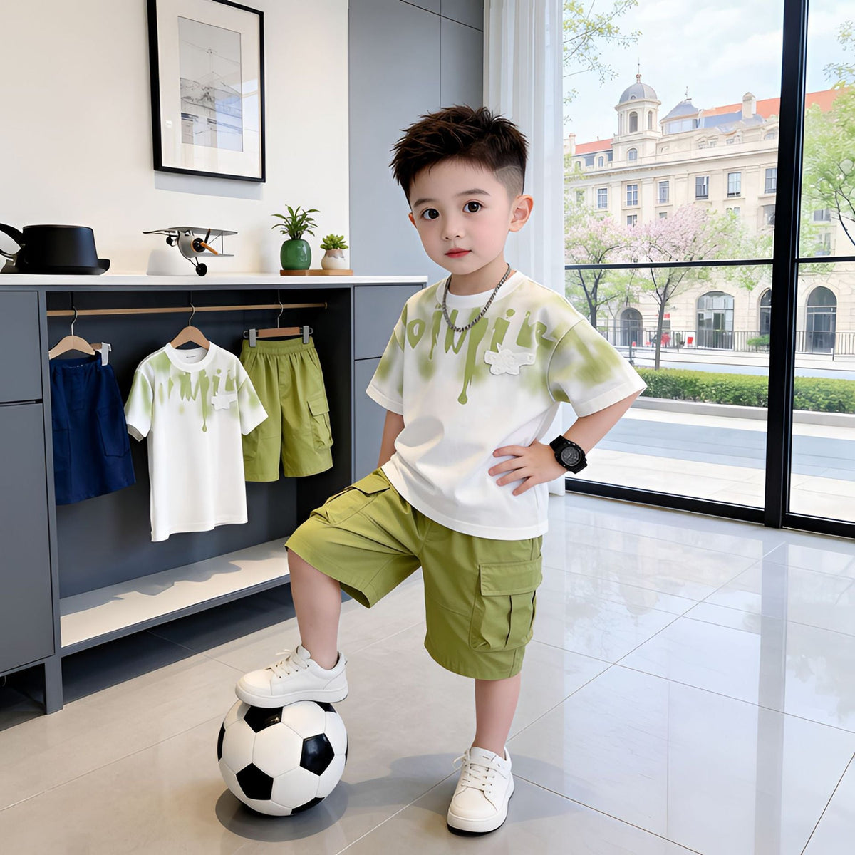 Boys' Summer Outfit 2026 New Stylish Set for Children, Short-Sleeve and Sleeveless Summer Clothes for 3-6 Year Old Boys