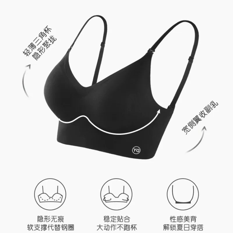 U-shaped beautiful back underwear for women with small chest gathered