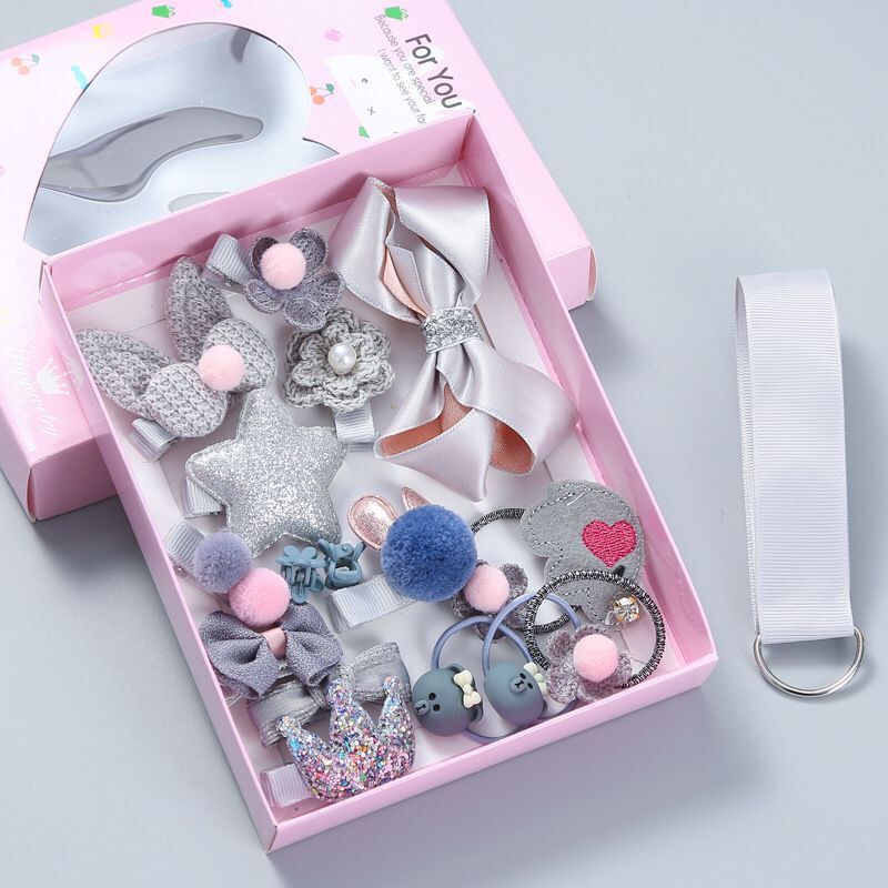 lovely Princess Kids Hair Clips 18pcs/set with gift box packaging