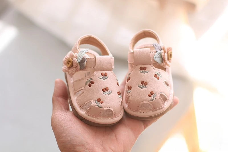 Baby Boys Girls Sandals Summer Baby Wedding Dress Flat Shoes Newborn Crib Shoes First Walkers Prewalkers Shoes