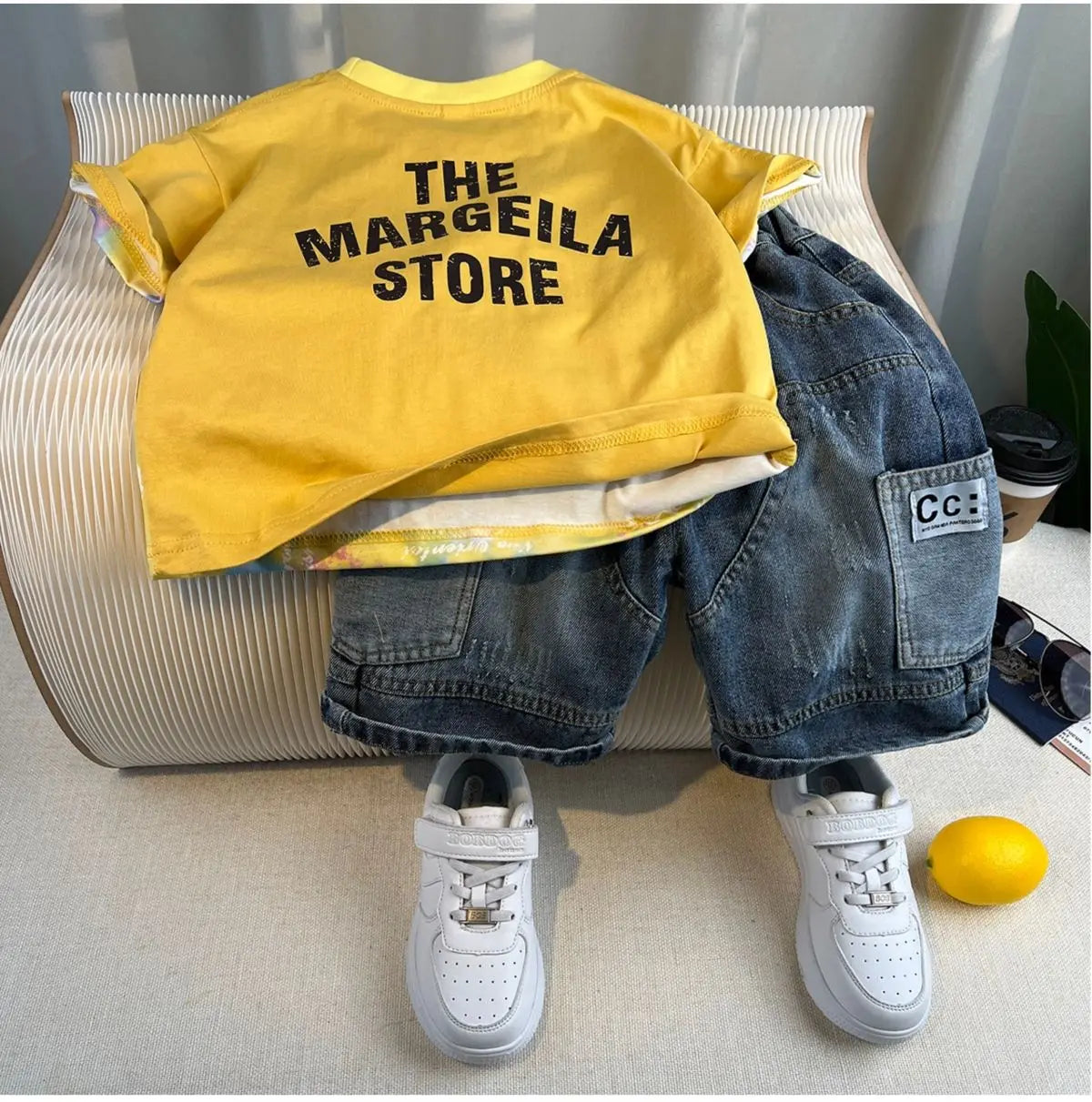 Hot Sale Fashion Baby Boy Suit Summer Clothes Short Sleeve T-shirt Short Jeans 2 Piece Set Kids Outfit  Children's Costume