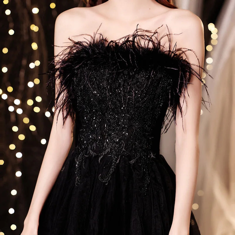 2025 Singing host Party Dresses Woman White Black Dresses for Women Evening Festive Special Occasions Luxurious Gala Dress