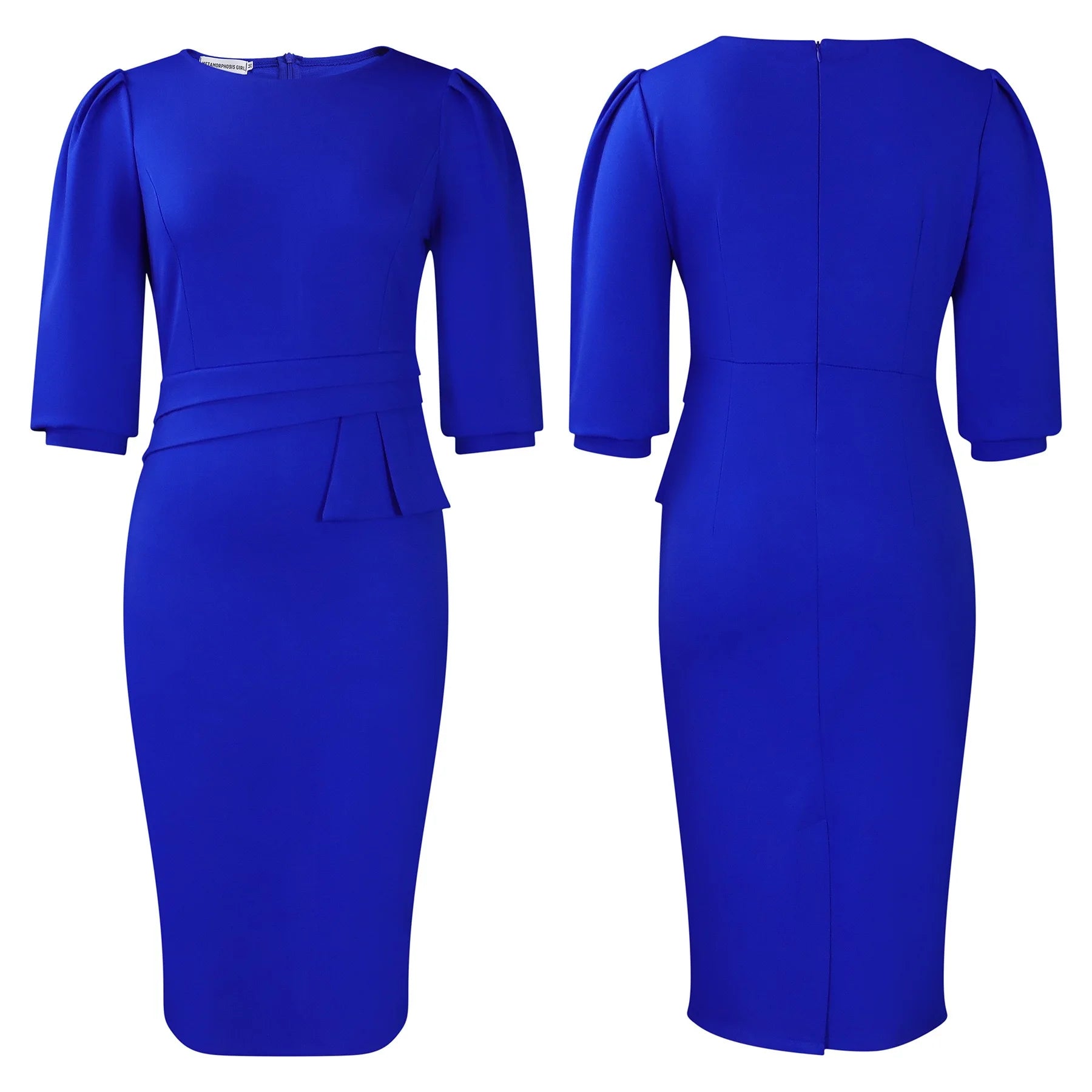 Elegant Office Dresses for Women O Neck Half Sleeve Sheath Package Hips Formal Business Work Wear Vestidos Mujer Dress Clothes