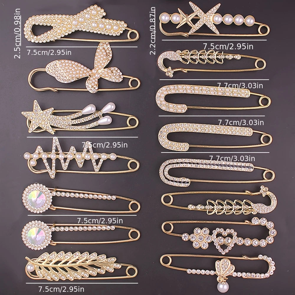 10 elegant brooch accessories, multi-functional scarf and belt clip, suitable for women's suits to add unique charm