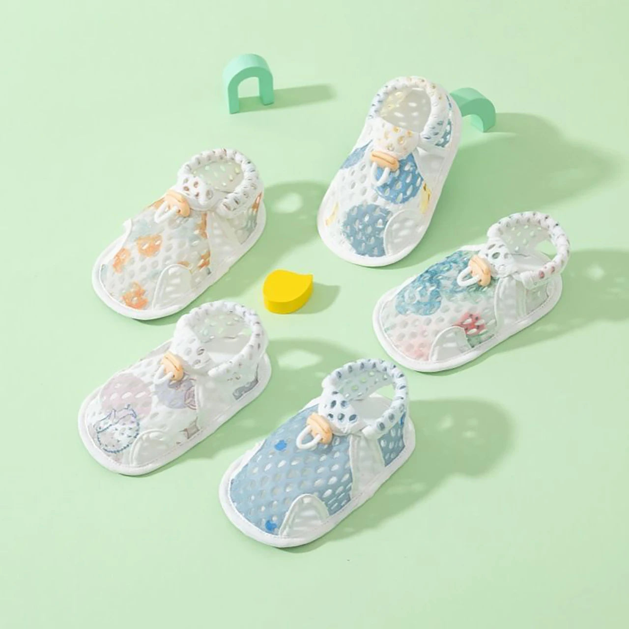 Baby Summer Sandals Soft Soled Cotton Fabric Newborn First Walkers Hollow Breathable Infant Non Slip Shoes Kids Footwear