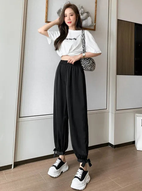 Women's Pants High Waist Outfits Quality New In Aesthetic Autumn Y2k Streetwear Harajuku All Medium Slacks Harem Female Trousers