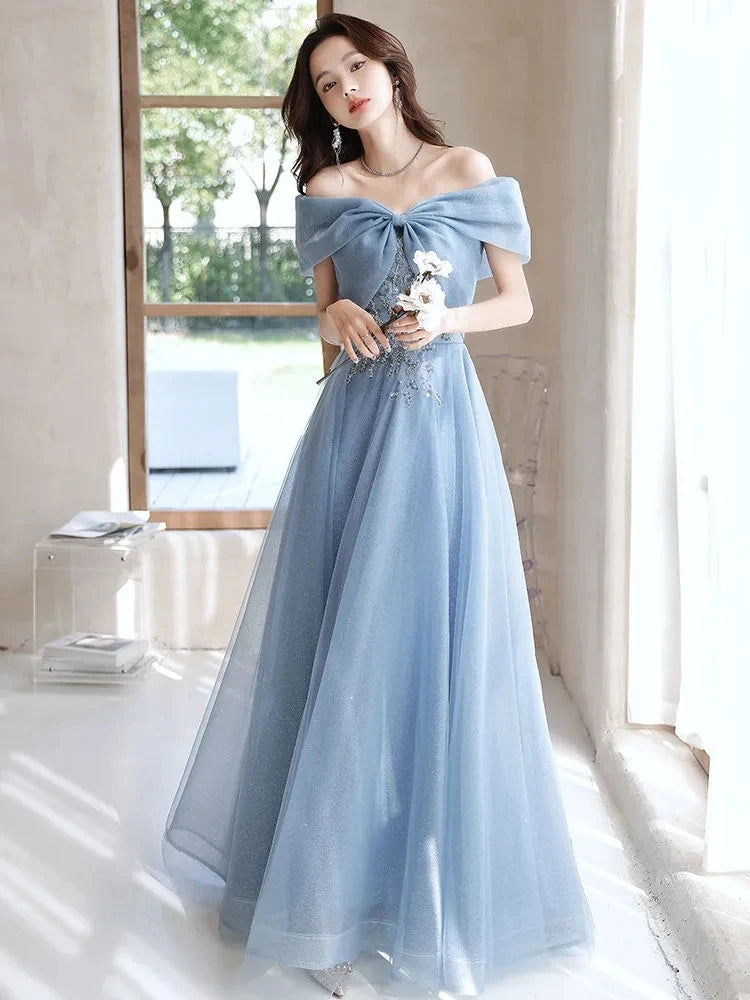 Birthday Party Evening Dresses Women Spring Summer New Slim Banquet Student Graduation Performance Dress Art Test Host Dress