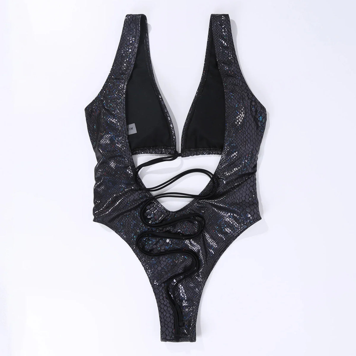 Spot sales of popular one-piece swimsuits from Amazon in Europe and America, women's lace up backless one-piece bikini in 2024 w