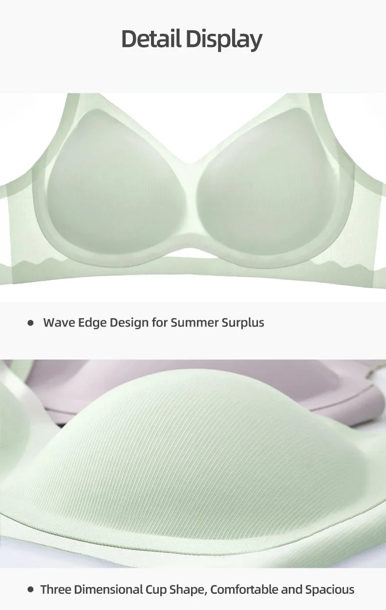 SUJIIN Push Up Bras for Women Summer Wireless Bralette Female Seamless Padded Small Chest Smoothing Mint Cooling Sexy Bra MX211
