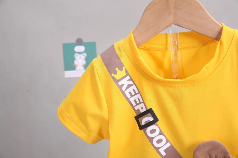 Summer Baby Boys Clothing Sets Cartoon Bear Cotton T-Shirt + Shorts  Suits for Baby Kids Tracksuits Infant Casual Outfits