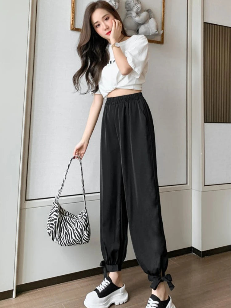 Women's Pants High Waist Outfits Quality New In Aesthetic Autumn Y2k Streetwear Harajuku All Medium Slacks Harem Female Trousers