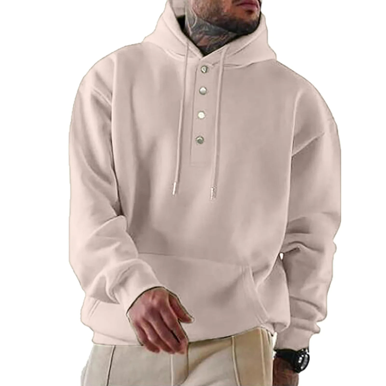Loose Fit Long Sleeves Hoodie For Men Autumn Winter Casual Breathable Fashion Sweatirt  Men Streetwear Classic Pullover Design
