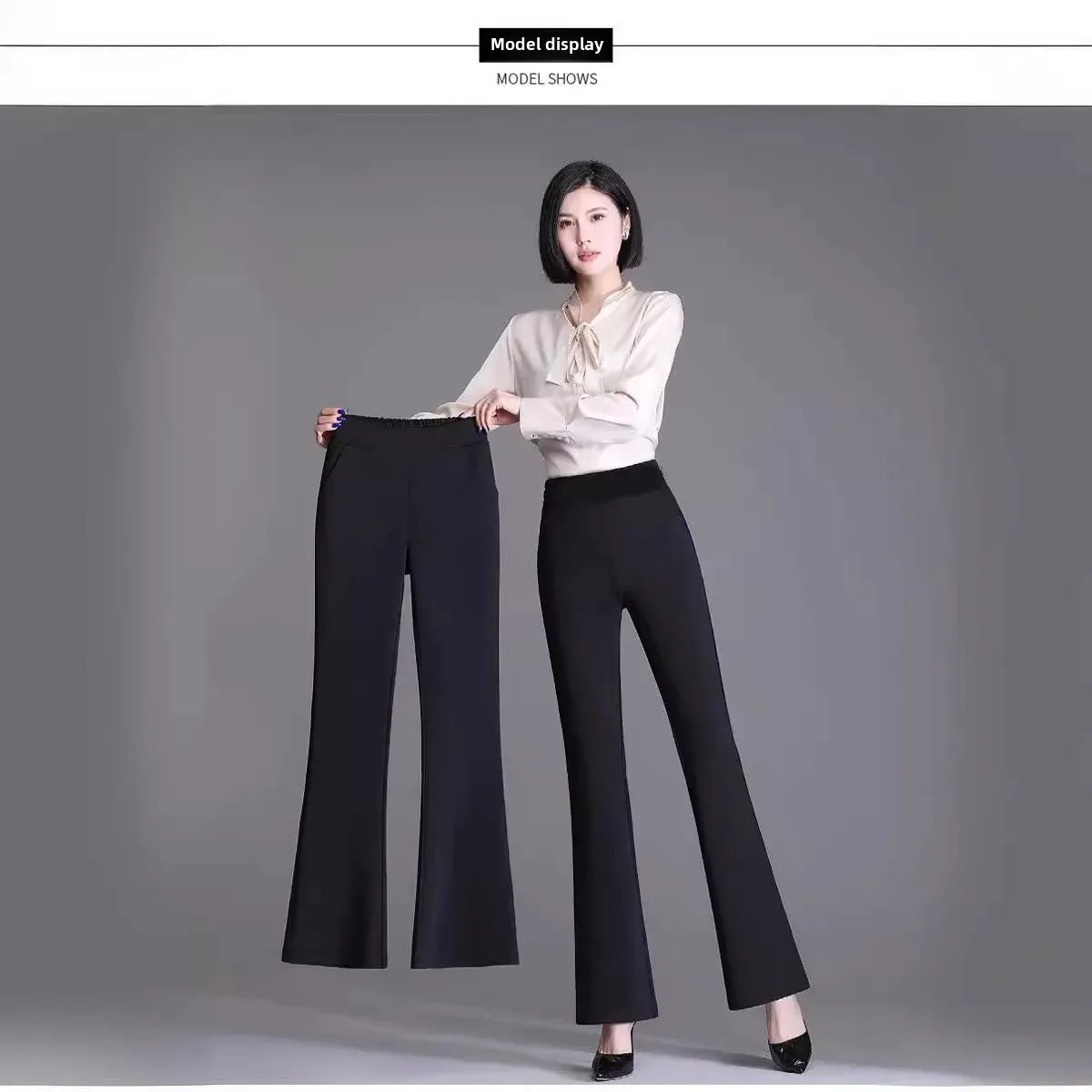 Fashionable Casual Pants Women's Slimming Micro-flared Loose Fit Korean Style Long Trousers Versatile Casual Bell Bottoms