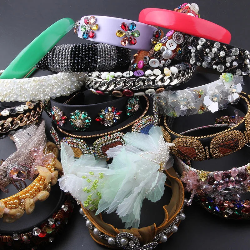 Gorgeous Personality Rhinestone Headwear Fashion Hairband Luxury Baroque Rhinestone Headband Wedding Ladies Bridal Hair