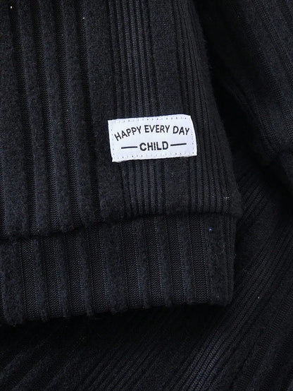 BOYS AND GIRLS FASHION TREND THREE COLOR LONG SLEEVED TOP ROUND NECK SWEATER PANTS 2-PIECE SET