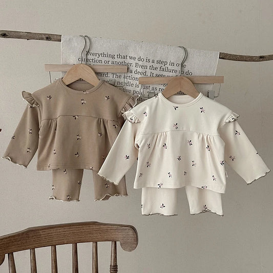 Spring baby Set Autumn Children Pajamas Kids Flower Baby Girls Clothes Set Sleepwear Girls Pajamas Girls Toddler Baby Outfits