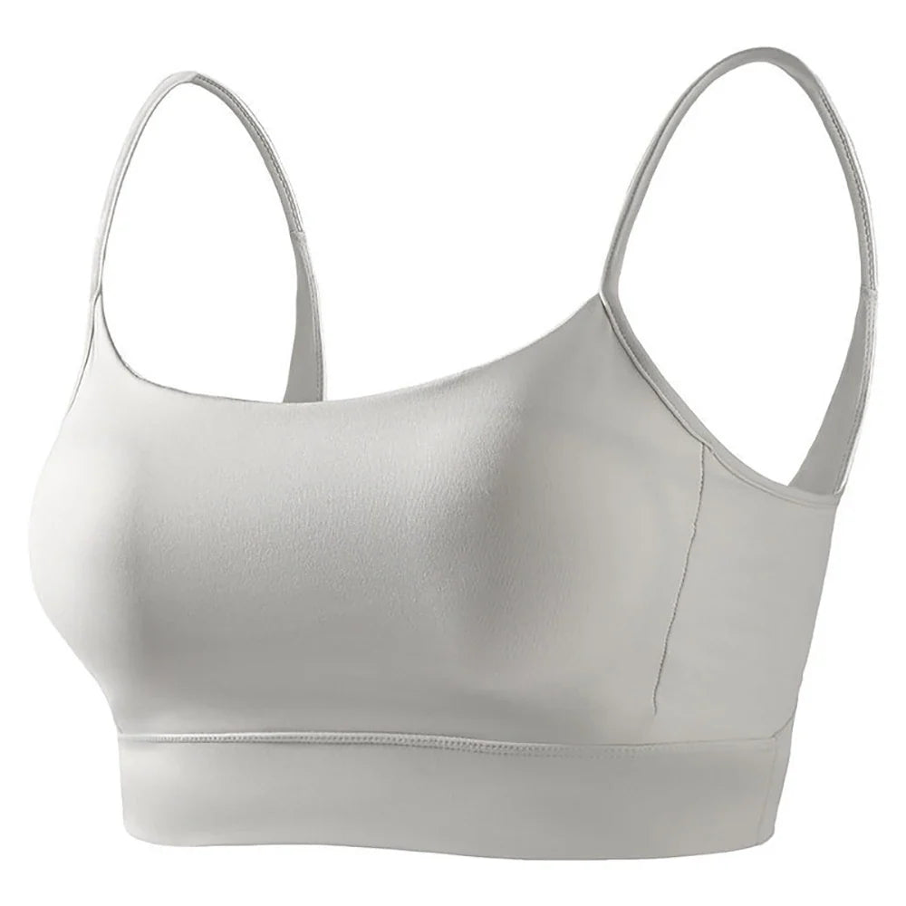 Low Back Sports Bra For Women Low Impact Padded Workouts No Underwire Bralette Beauty Back Yoga Spaghetti Straps Vest Tops