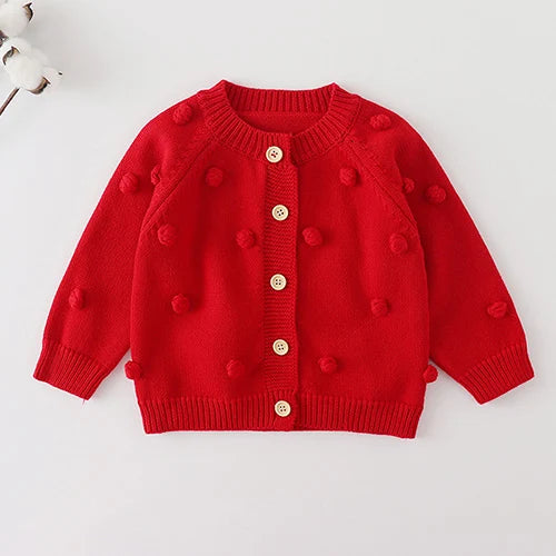 Winter Spring Baby Knitted Clothing Long Sleeved Floral Embroidery Knitting Coat Newborn Baby Girls Knitting Cardigan Sweater (Available)