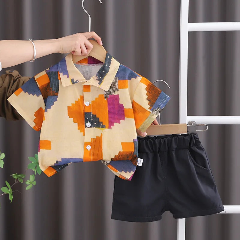Summer Fashion Baby Boy Clothes Sets T-shirt  Toddler Casual Clothing Suits Children Kids Boys Outfits Suit