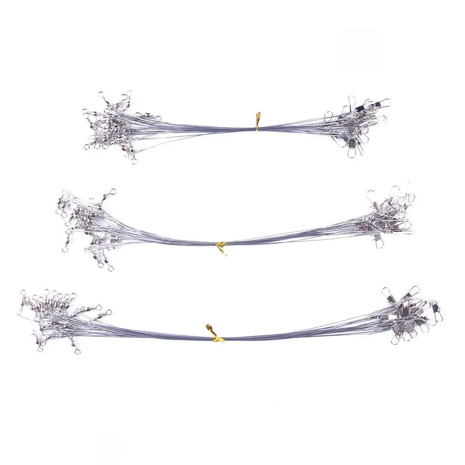 Fishing Line Steel Wire Leader With Swivel Fishing Accessory Lead Core Leash Fishing Wire 15cm 20cm  30cm