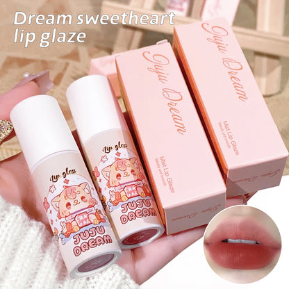 JUJU velvet lip glaze matte matte fake plain white honey peach cheap lip paste