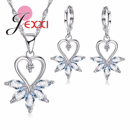 Wedding Accessories Jewelry Sets for Women Bridesmaid jewelry set 925 Sterling Silver Color Color Crystal Fashion Jewelry Set