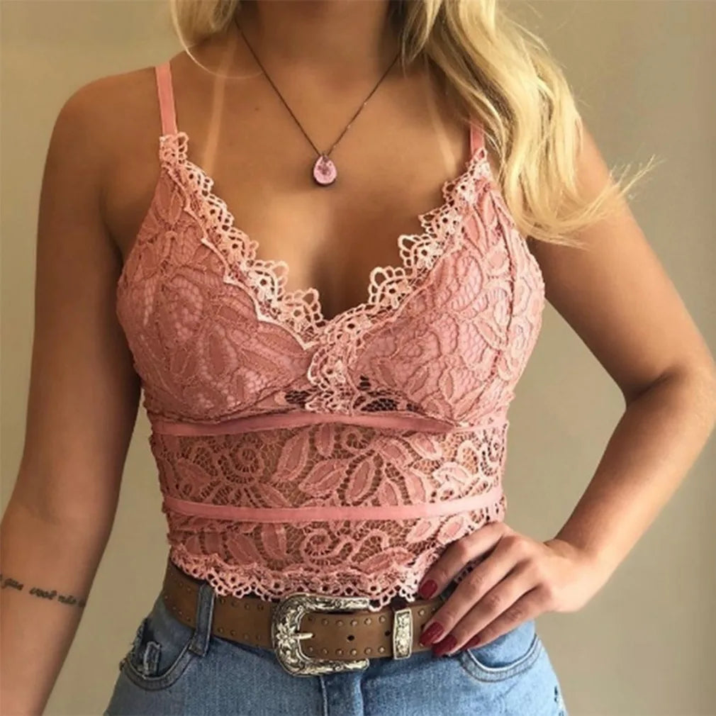 European American women vests women's clothing sexy perspective Lace suspenders Fashion outerwear underwear tank top vest