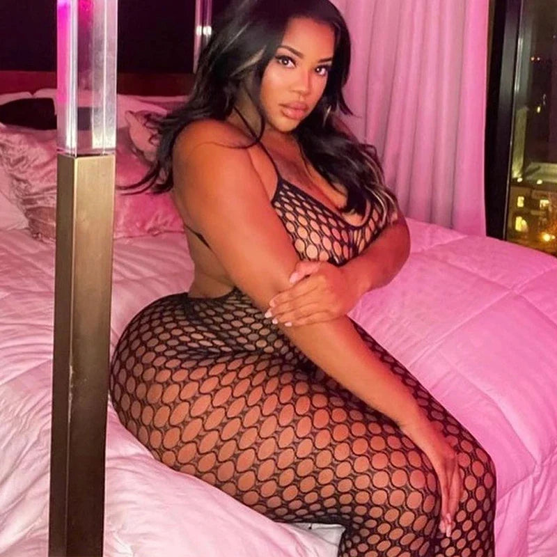 Hot Sexy Lingerie Women Body Full Bodystockings Fishnet Bodysuit Crotchless Tights Sex Set Porn Stripper Costume Erotic Outfits