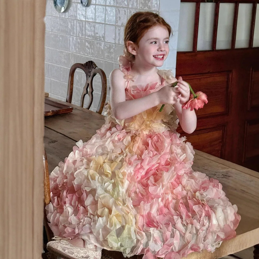 Children Heavy Industry Flower Dress Girls Birthday Banquet Princess Dress Children High End Performance Dress