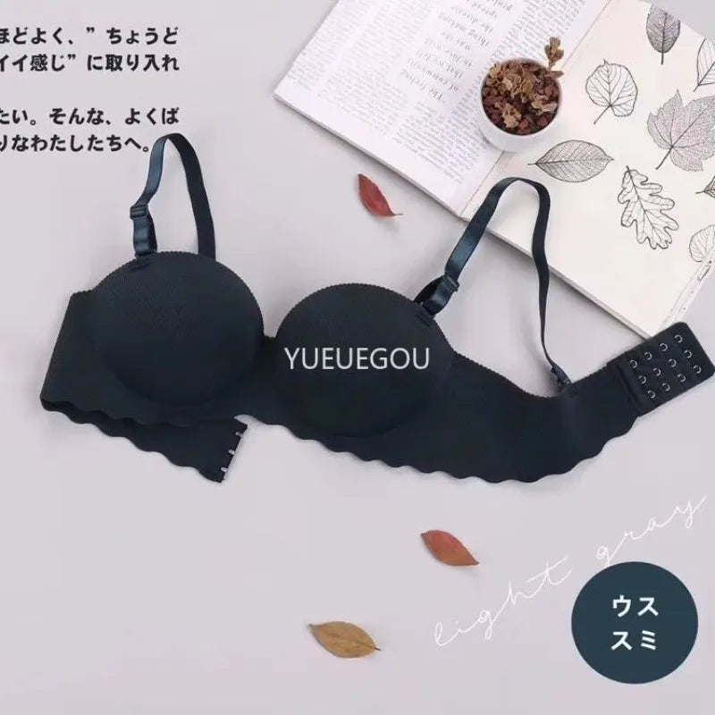Seamless Demi Push Up Bra for Small Chest Non-Wired Ultra Padded Lift Bralette No Gap Plunge for Flat Bust Women