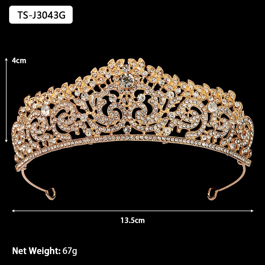 Efily Gold Color Wedding Tiaras and Crowns for Pearl Rhinestone Headband Bride Headpiece Jewelry