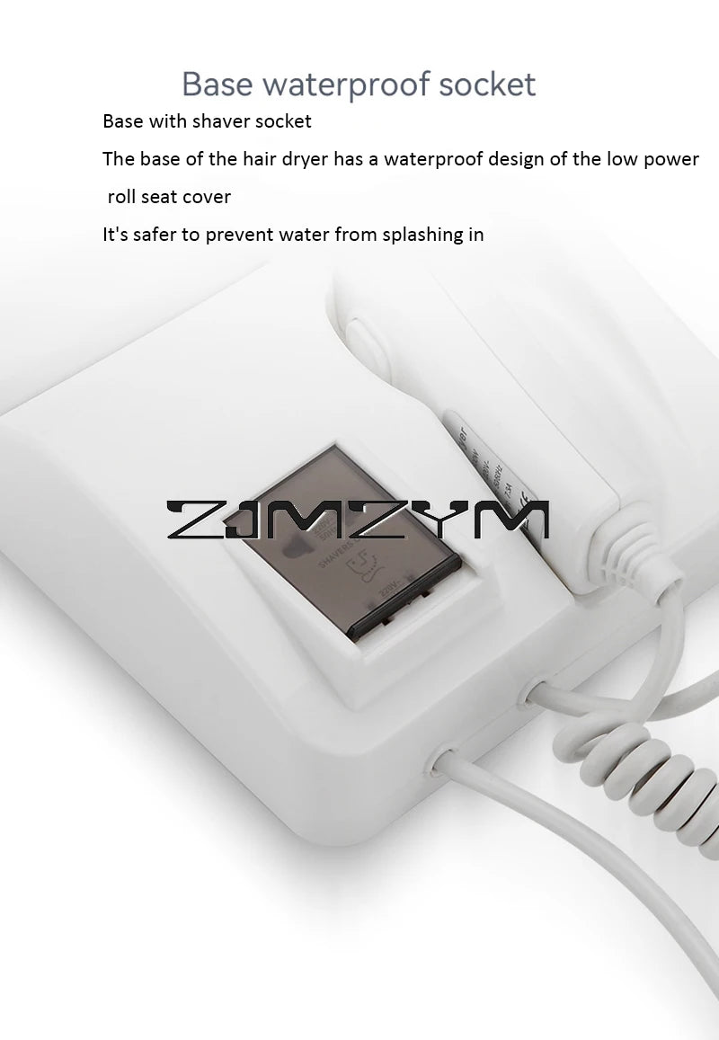 Hair Dryer Wall Mounted High-Power Hot And Cold Hair Dryer For Hotel Home Bathroom Drying Tools