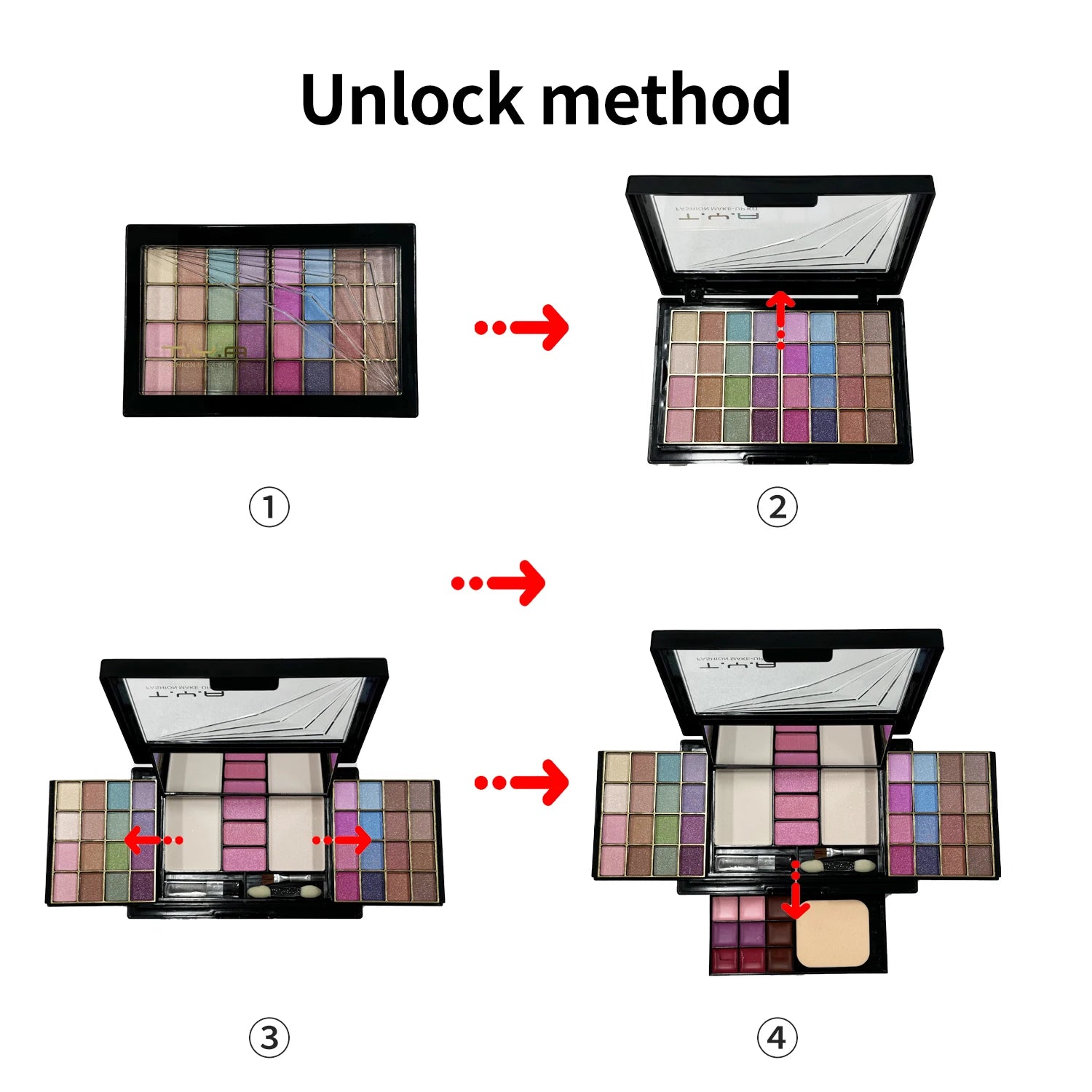 Makeup set 46 colors Pearl eye shadow Powder puff Powder blusher Lip gloss set combination T6145