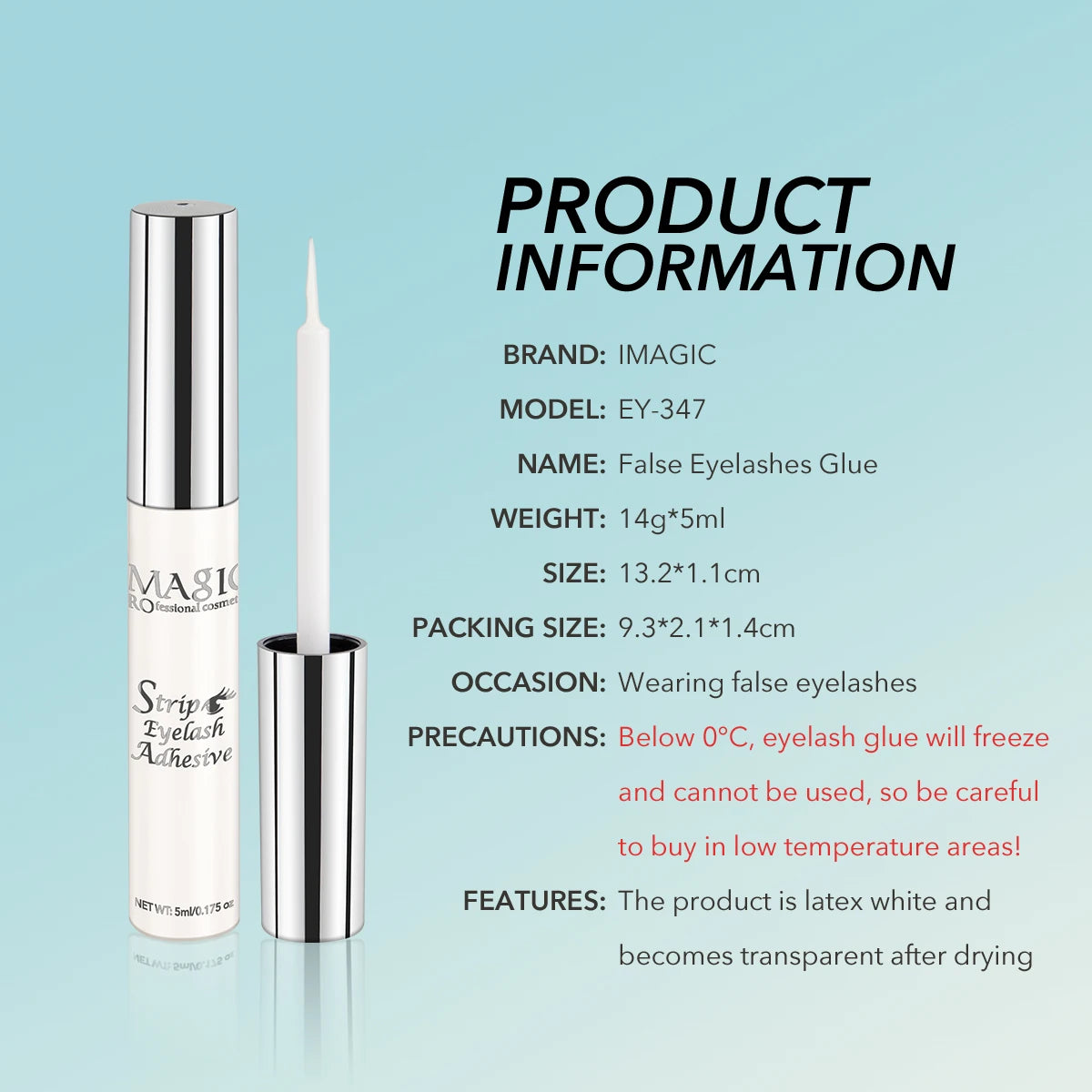 False Eyelash Extension Glue Waterproof Fast Dry Long Lasting Strong No Irritation Transparent Eyelash Primer Tools