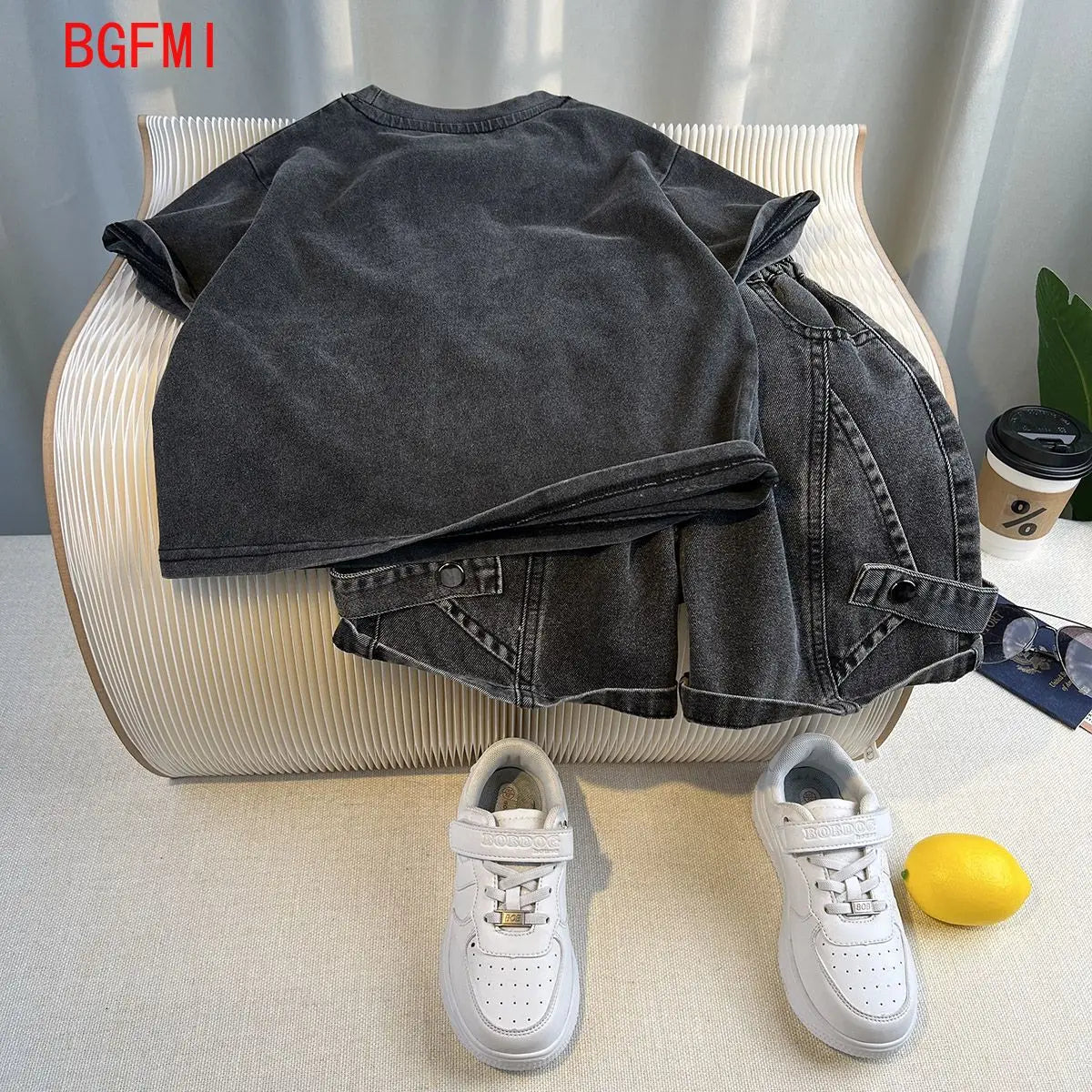 Hot Sale Fashion Baby Boy Suit Summer Clothes Short Sleeve T-shirt Short Jeans 2 Piece Set Kids Outfit  Children's Costume