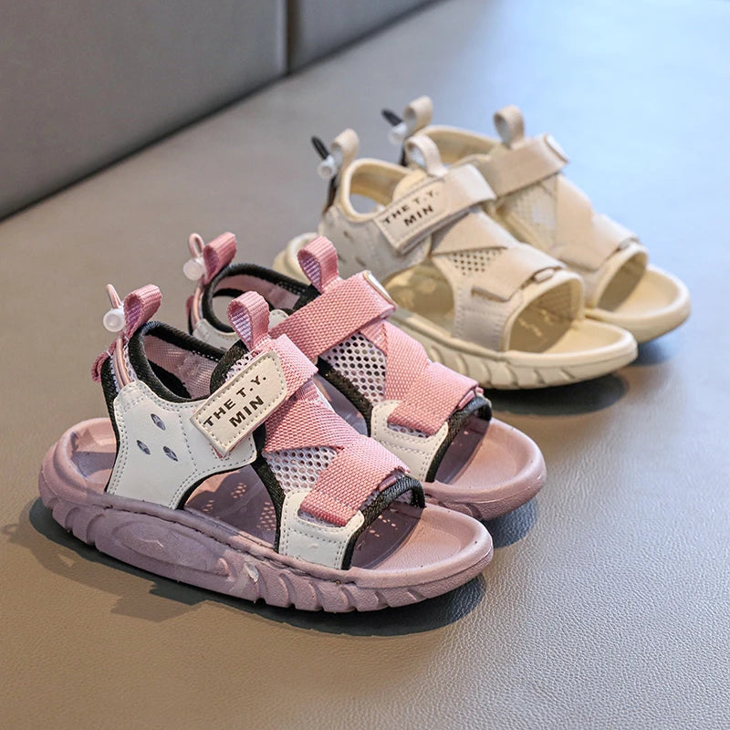 Summer Fashion New Girls Korean Style Casual Beach Shoes Child Outdoor Soft Sole Sandals